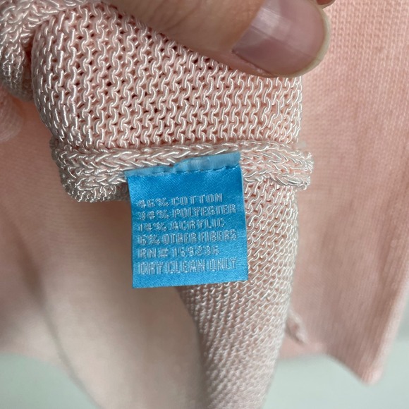 J. McLaughlin Pink V Neck Knit Sweater Long Sleeve Size L Lightweight - Picture 5 of 8